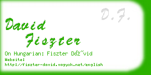 david fiszter business card